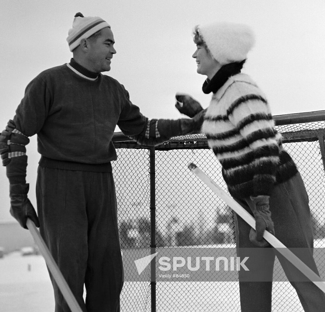 Pilot-cosmonauts Valentina Nikolayeva-Tereshkova and Andriyan  Nikolayev