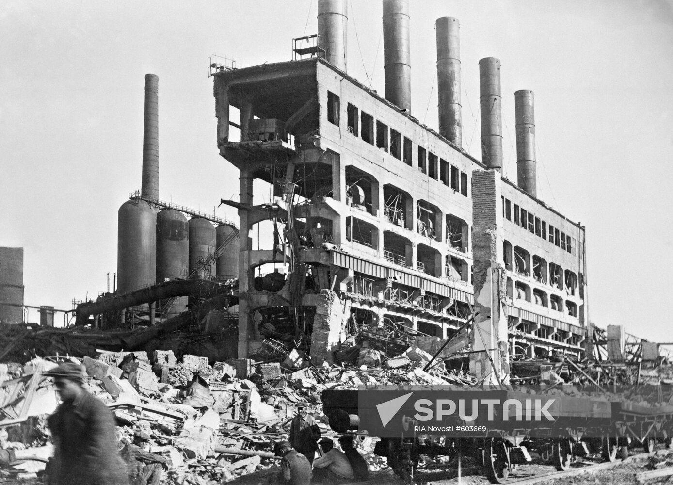 Blowing house destroyed by Nazis