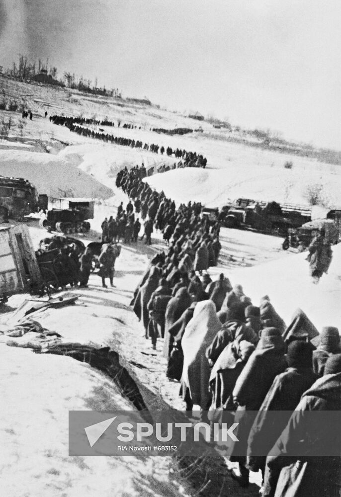 Column of German POW's