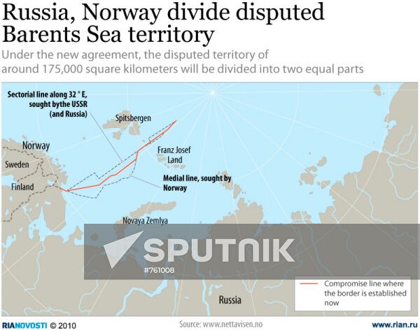 Russia, Norway divide disputed Barents Sea territory