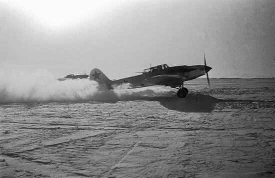 WWII ATTACK FIGHTER TAKE-OFF FIELD