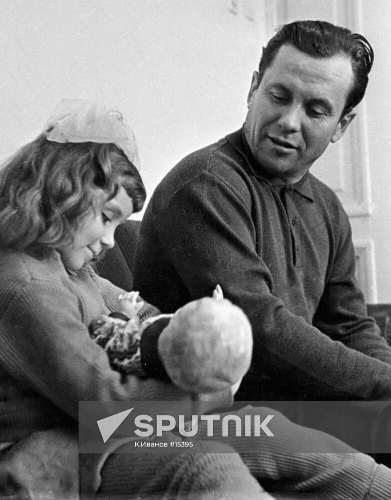 Cosmonaut Pavel Popovich and his daughter Natalia