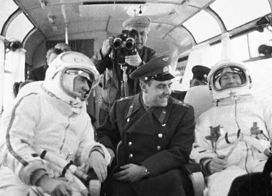 Pavel Belyayev, Vladimir Komarov and Alexei Leonov