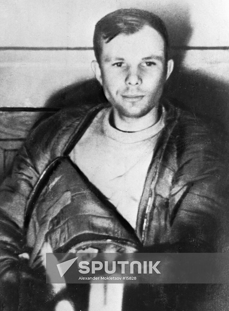 Gagarin after landing
