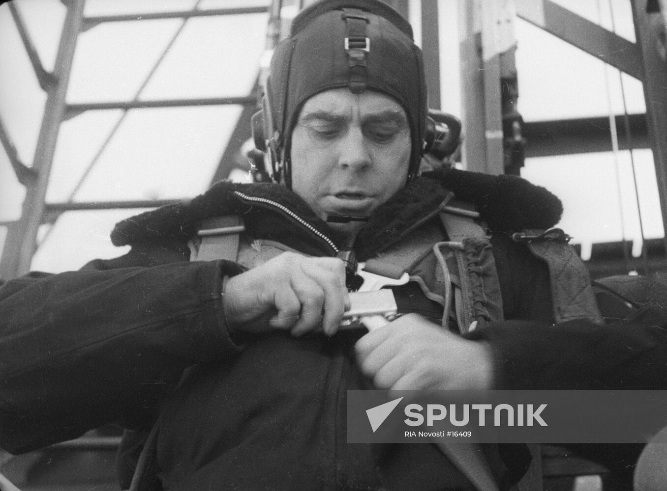 Beregovoi during pre-flight preparation 