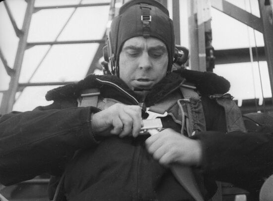 Beregovoi during pre-flight preparation 