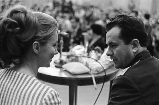 Cosmonaut Pavel Popovich and film actress Marina Vlady