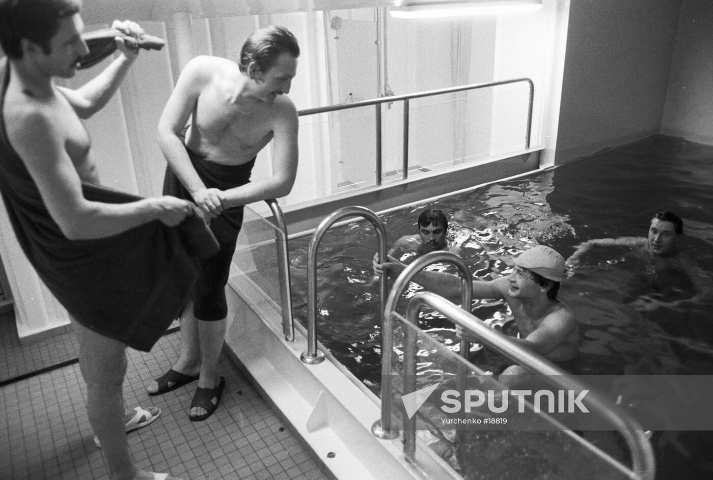 STEAMER PASSENGERS SWIMMING POOL