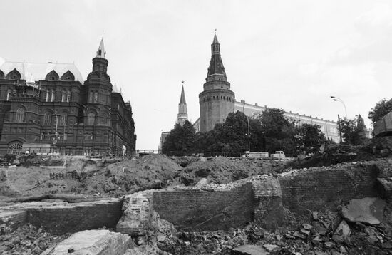 MOSCOW KREMLIN MANEZH SQUARE SITE OLD BRICKWORK