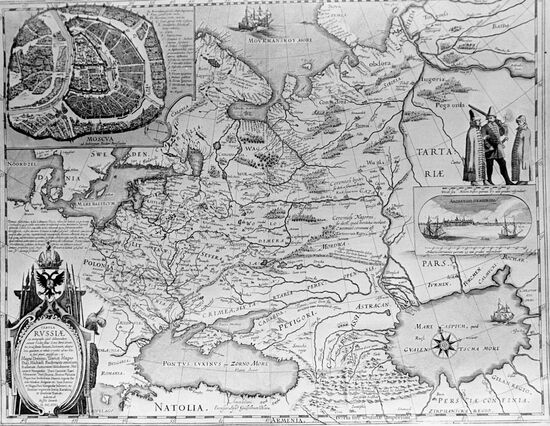 RUSSIA MAP 1614 