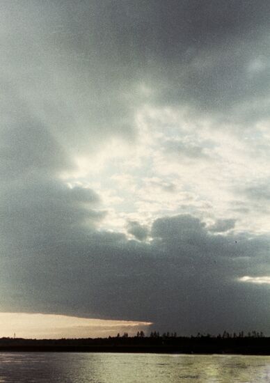 SUNSET VOLGA RIVER SKY