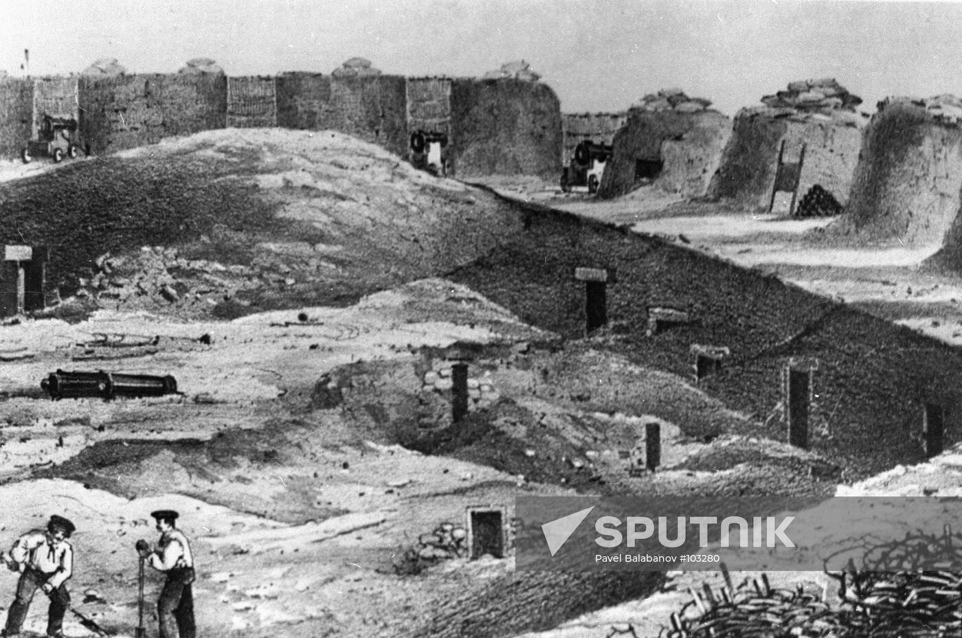 Lithograph "Corner of Fourth Bastion"