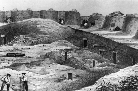 Lithograph "Corner of Fourth Bastion"