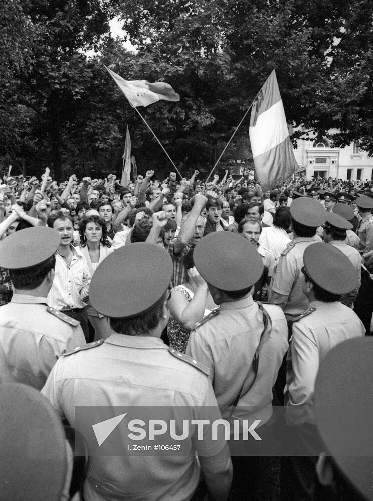 Meeting Police Flags 