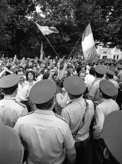 Meeting Police Flags 
