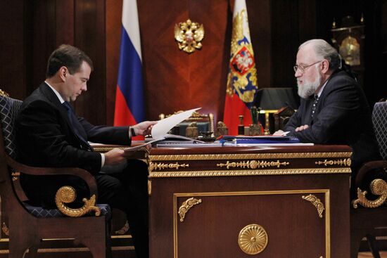 Dmitry Medvedev meets with Vladimir Churov