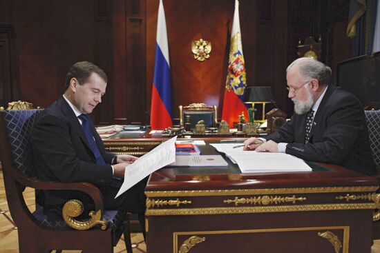 Dmitry Medvedev meets with Vladimir Churov