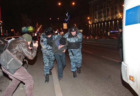 Rally in Triumfalnaya Square in Moscow