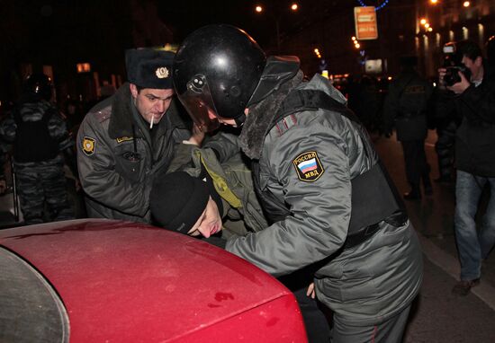 Rally in Triumfalnaya Square in Moscow