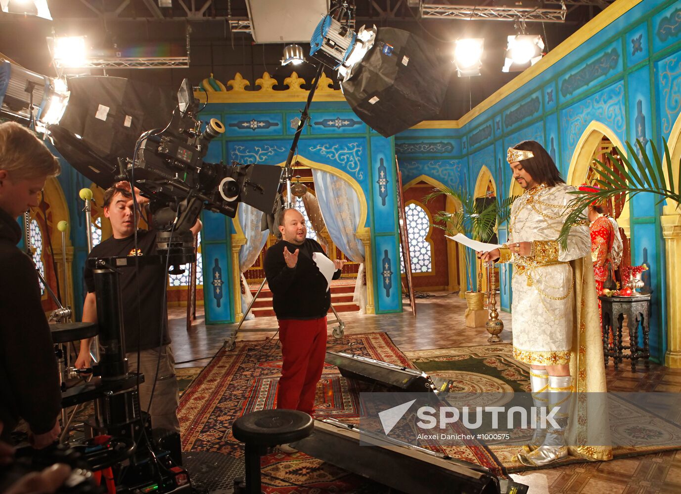 Filming the holiday-season musical "Aladdin"