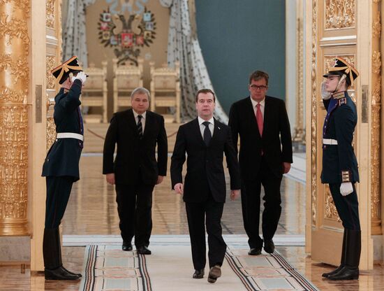 Dmitry Medvedev receives credentials from ambassadors