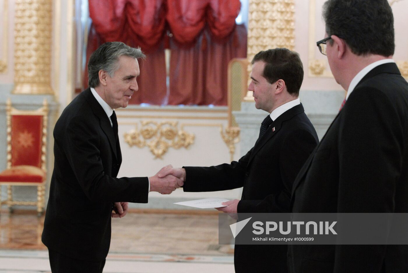 Dmitry Medvedev receives credentials from ambassadors