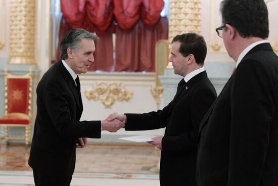 Dmitry Medvedev receives credentials from ambassadors