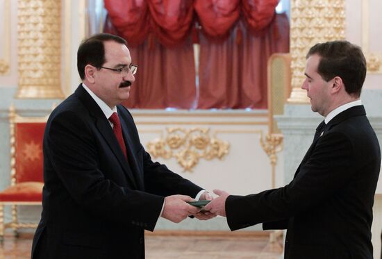 Dmitry Medvedev receives credentials from ambassadors