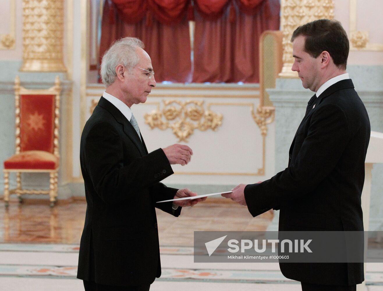 Dmitry Medvedev receives credentials from ambassadors