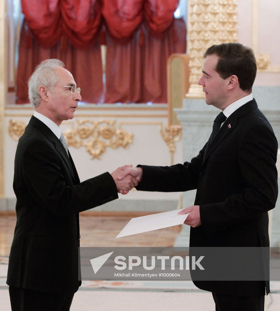 Dmitry Medvedev receives credentials from ambassadors