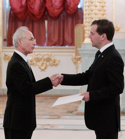 Dmitry Medvedev receives credentials from ambassadors