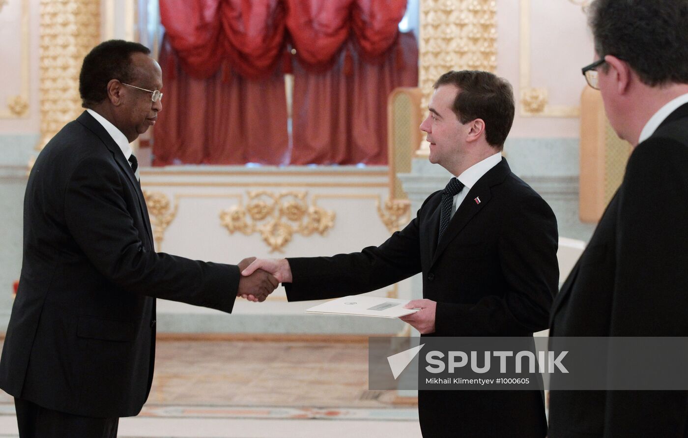 Dmitry Medvedev receives credentials from ambassadors