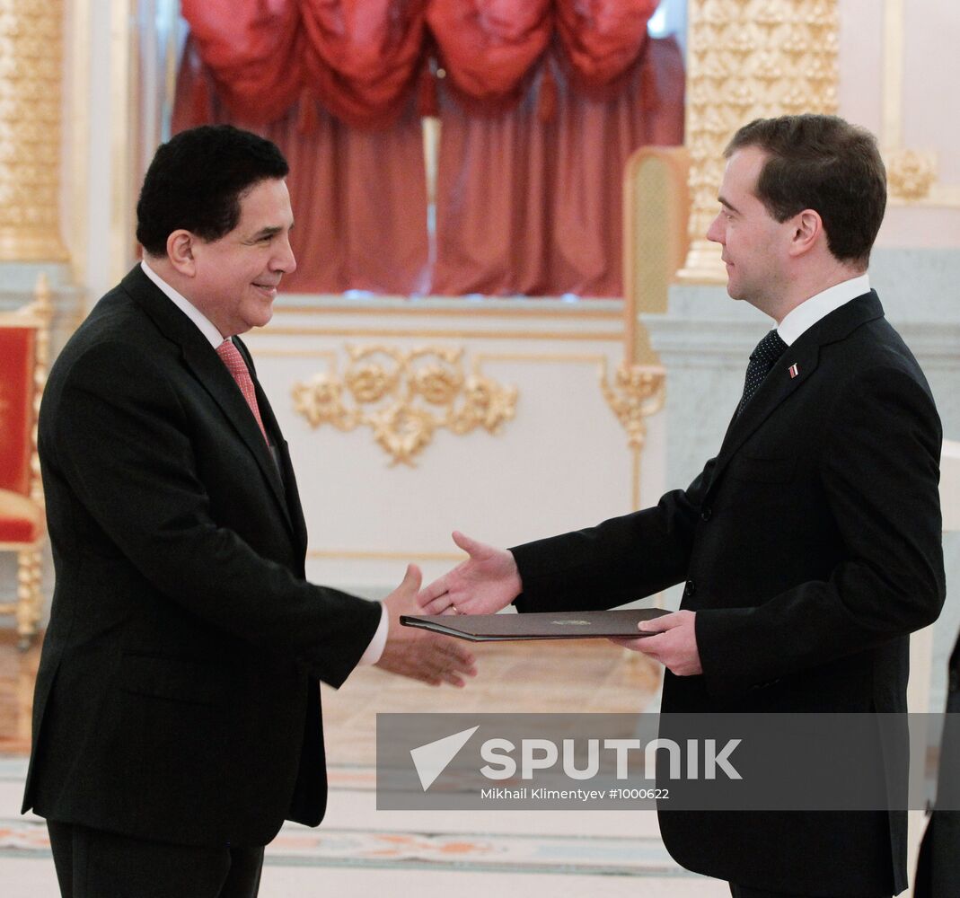 Dmitry Medvedev receives credentials from ambassadors