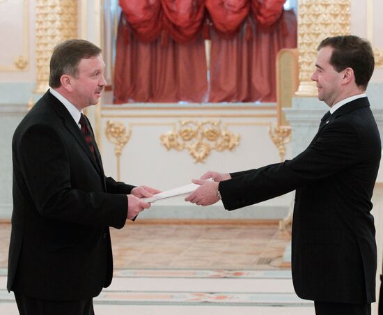 Dmitry Medvedev receives credentials from ambassadors