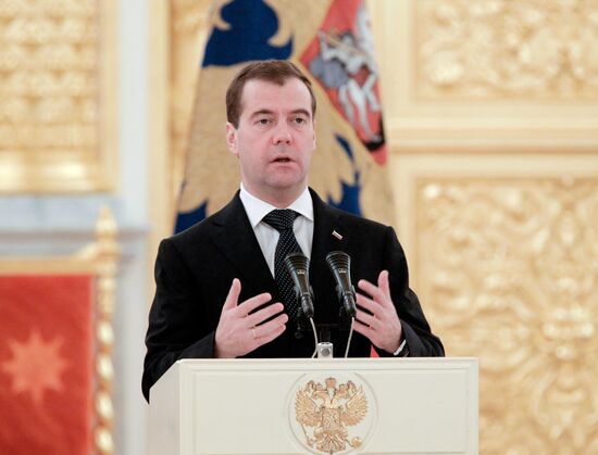 Dmitry Medvedev receives credentials from ambassadors