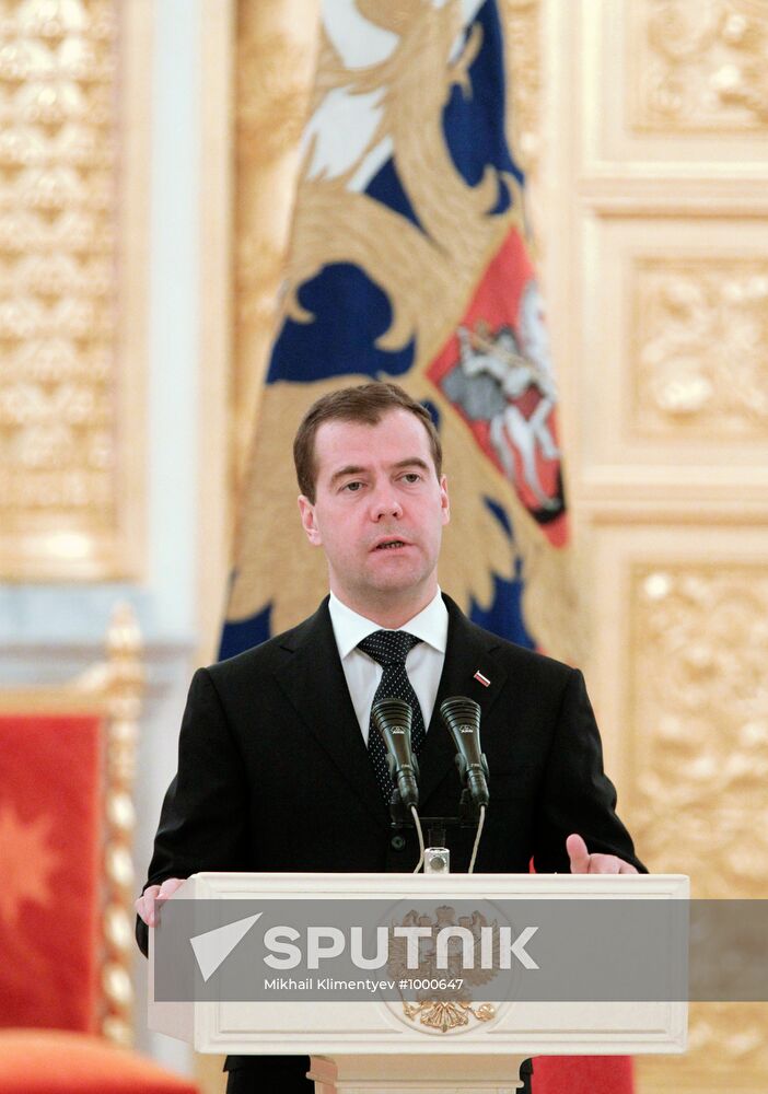 Dmitry Medvedev receives credentials from ambassadors