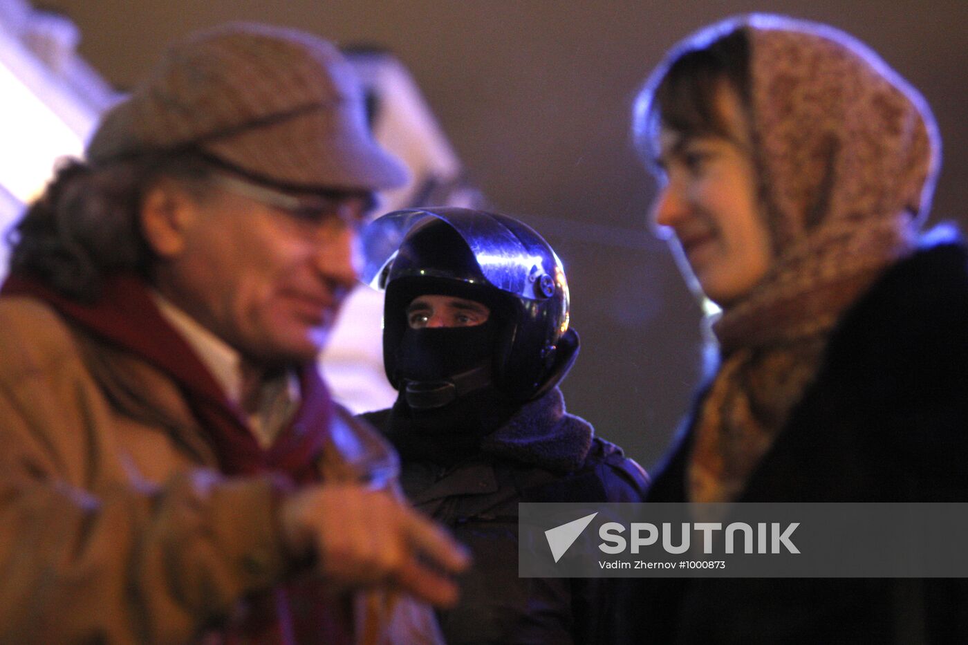 Protest rally at Gostinny Dvor metro station in St. Petersburg