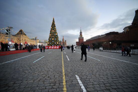 New Year trees in Moscow