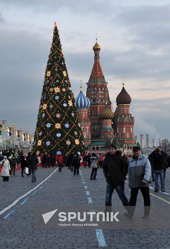 New Year trees in Moscow