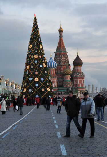 New Year trees in Moscow