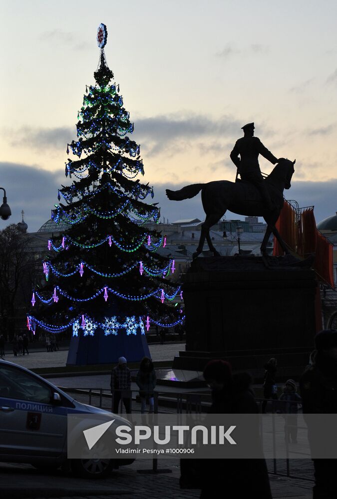 New Year trees in Moscow