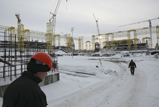 New football stadium under construction in Kazan