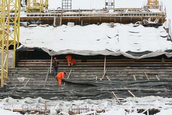 New football stadium under construction in Kazan
