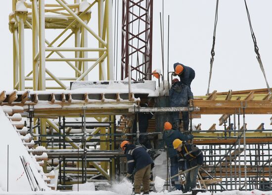 New football stadium under construction in Kazan