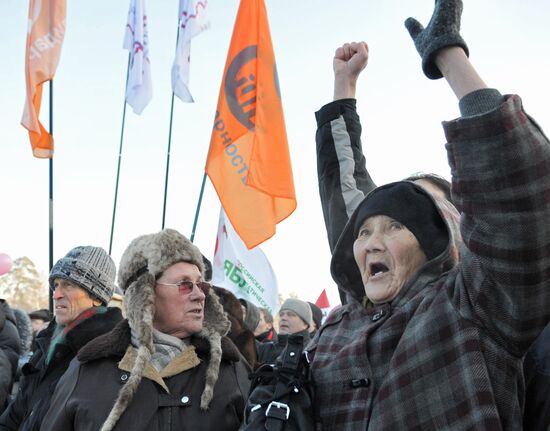Rally in Chelyabinsk protests election fraud
