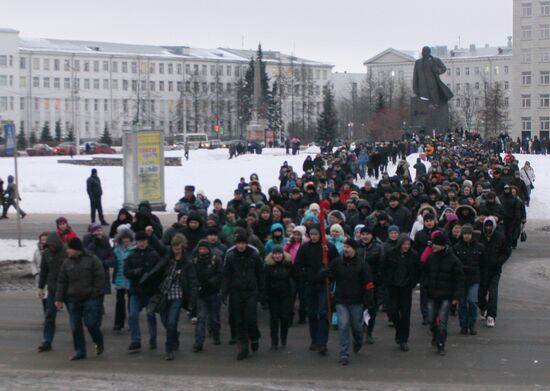 Rally in Archangelsk protests election fraud