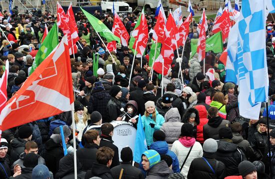 Rally in support of Dmitry Medvedev and Vladimir Putin