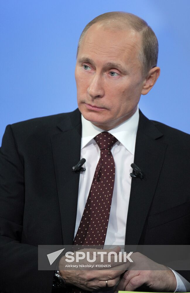 "A Conversation with Vladimir Putin. Continued" live broadcast