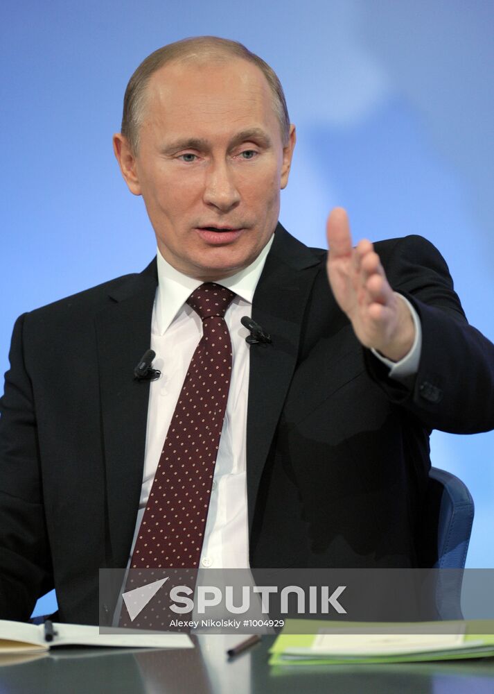 "A Conversation with Vladimir Putin. Continued" live broadcast