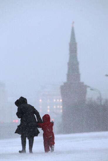 Snowstorm in Moscow